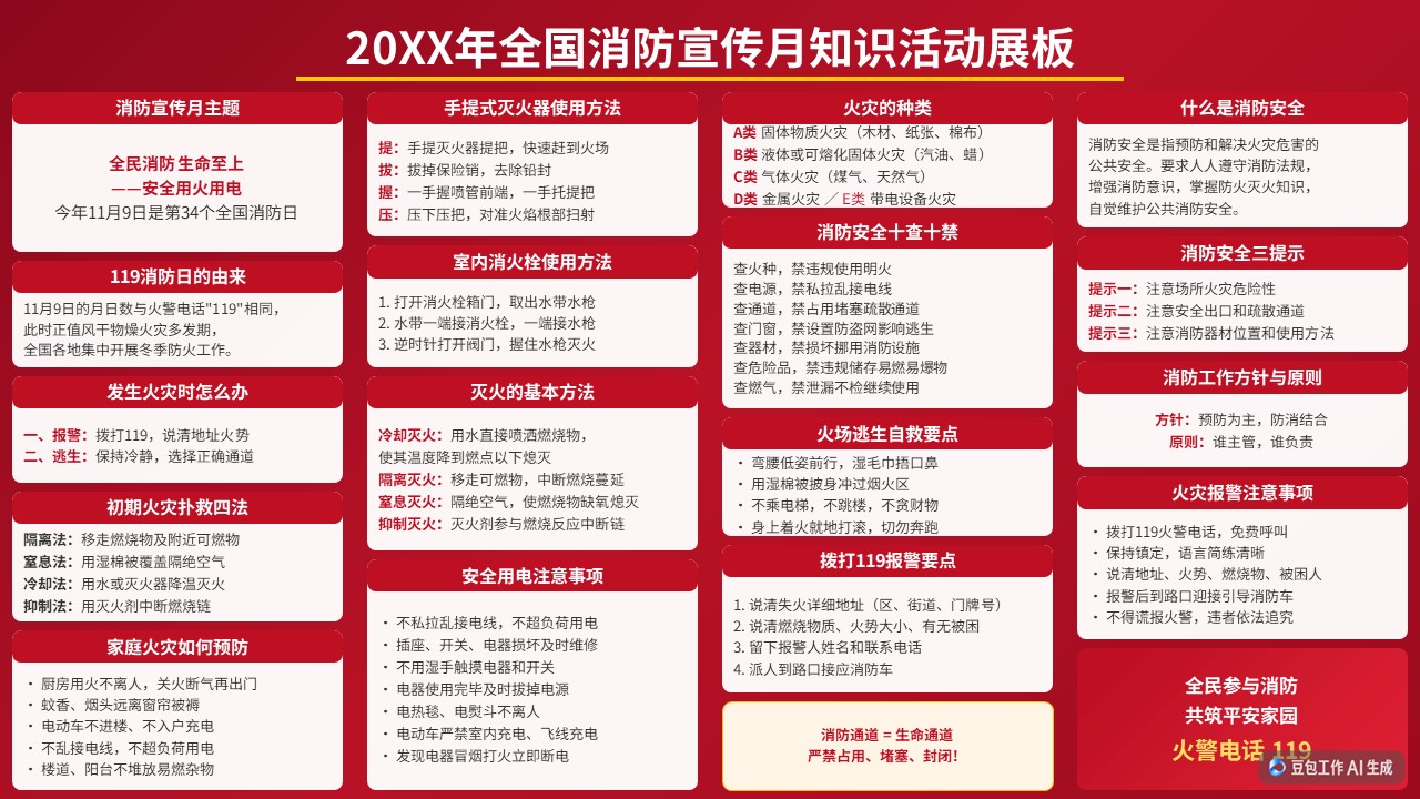 119消防宣传月宣传栏 