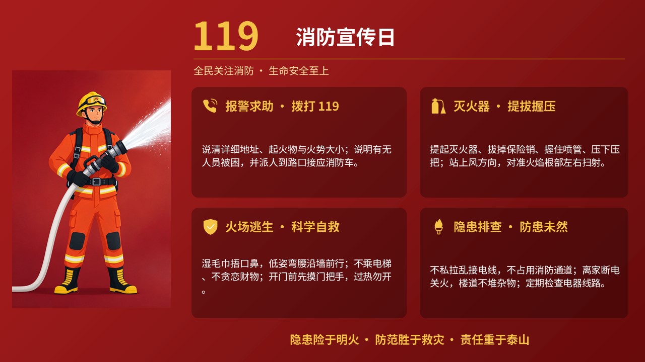 消防安全月宣传海报